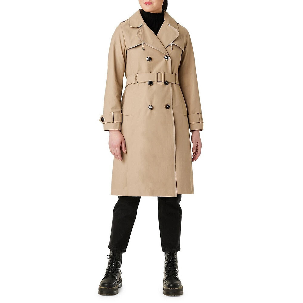 Kate Spade New York Women's Hooded Cotton-Blend Trench Coat size M $400